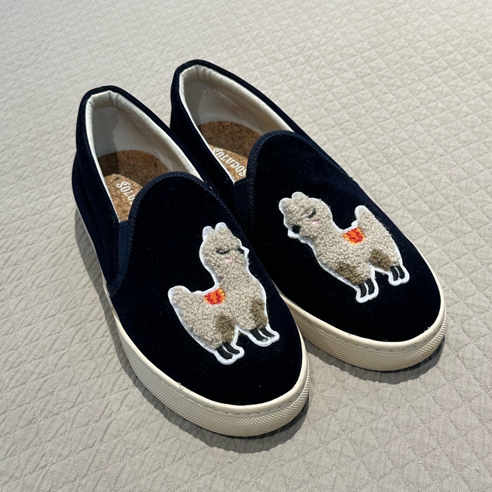 Soludos velvet llama shoes